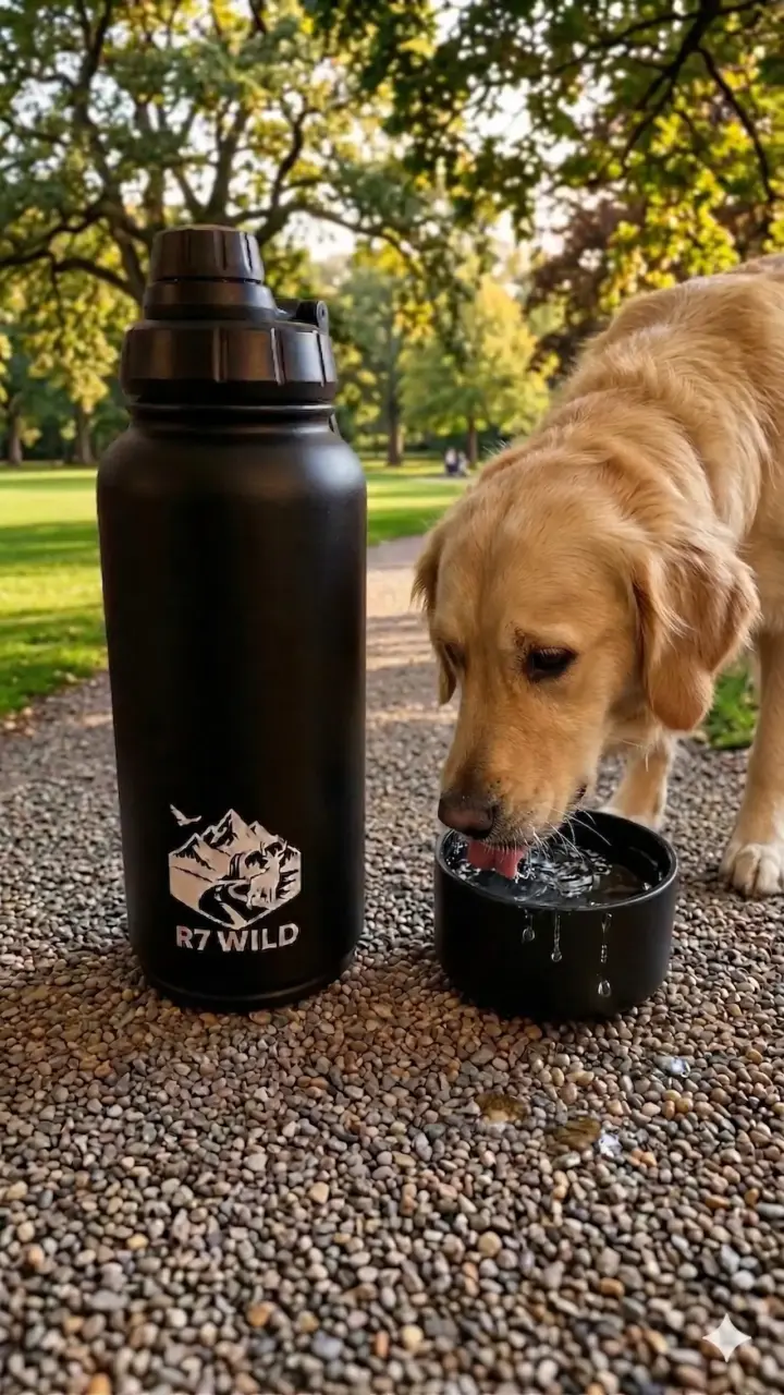 Botella con plato para Mascotas - 1