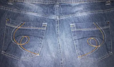 Jeans de mujer azul flare - miniatura 2