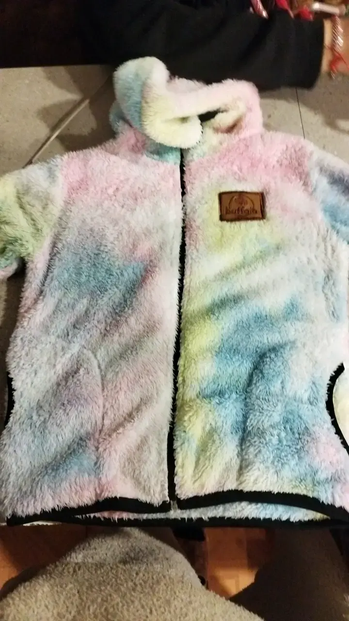 Chaqueta de felpa multicolor para niños - 1
