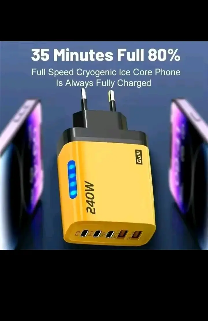 Cargador rápido 240W con múltiples puertos USB - 1