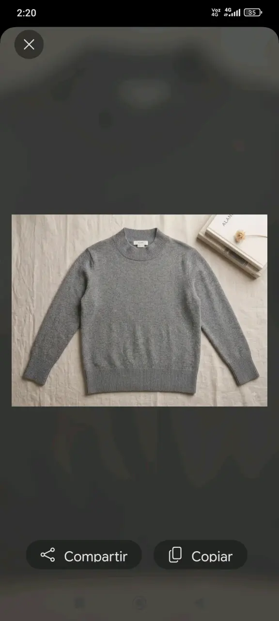 Suéter gris de lana para mujer - 1