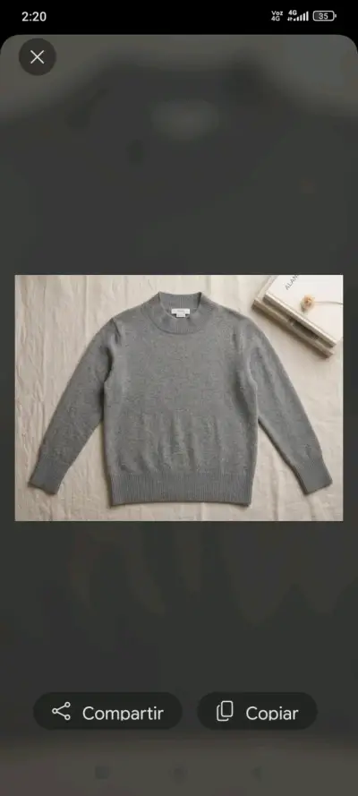 Suéter gris de lana para mujer - miniatura 1