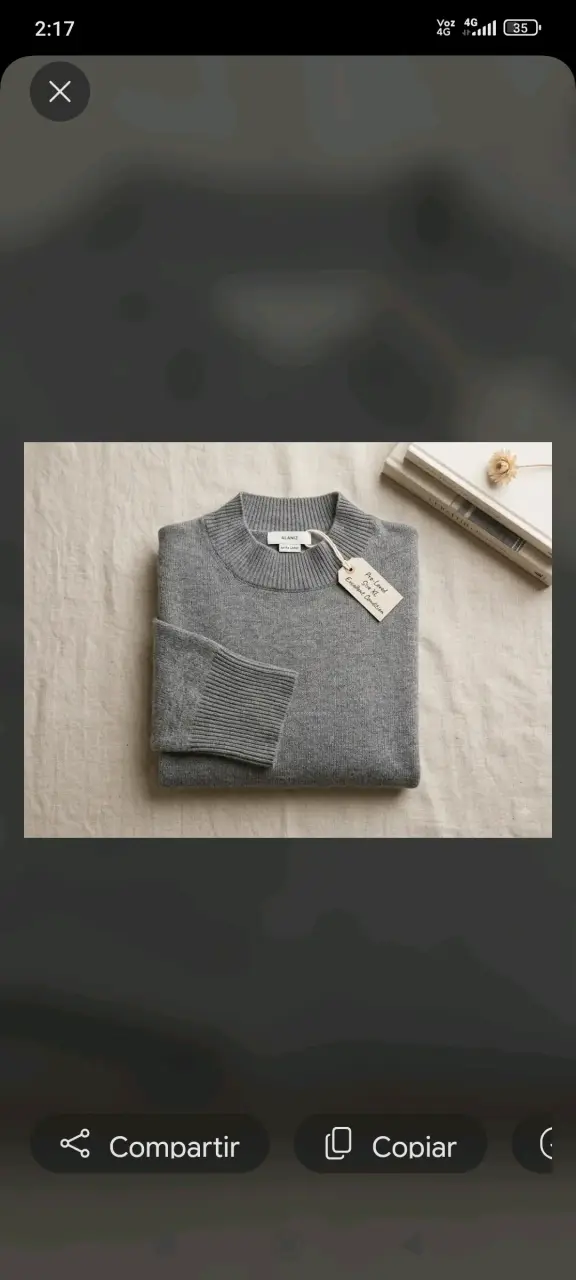 Suéter gris de lana para mujer - 2