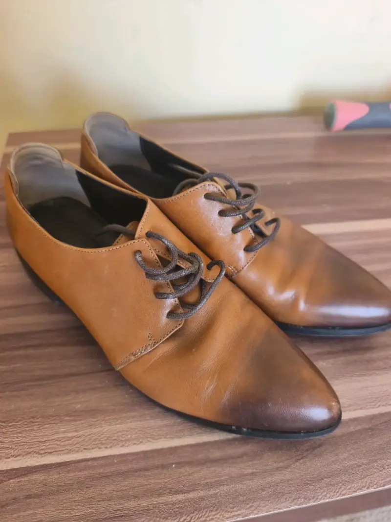 Zapatos de cuero marrón unisex talla 38 - 1