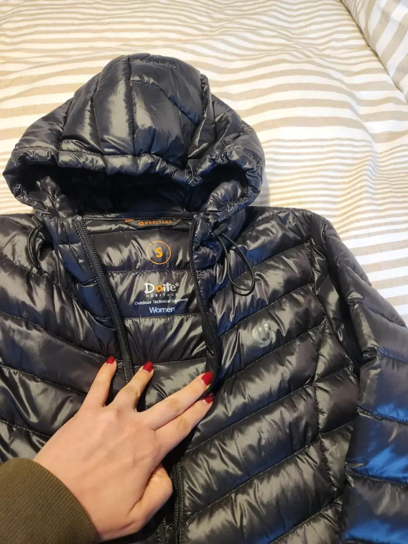 Chaqueta de plumas negra para mujer doite - 2