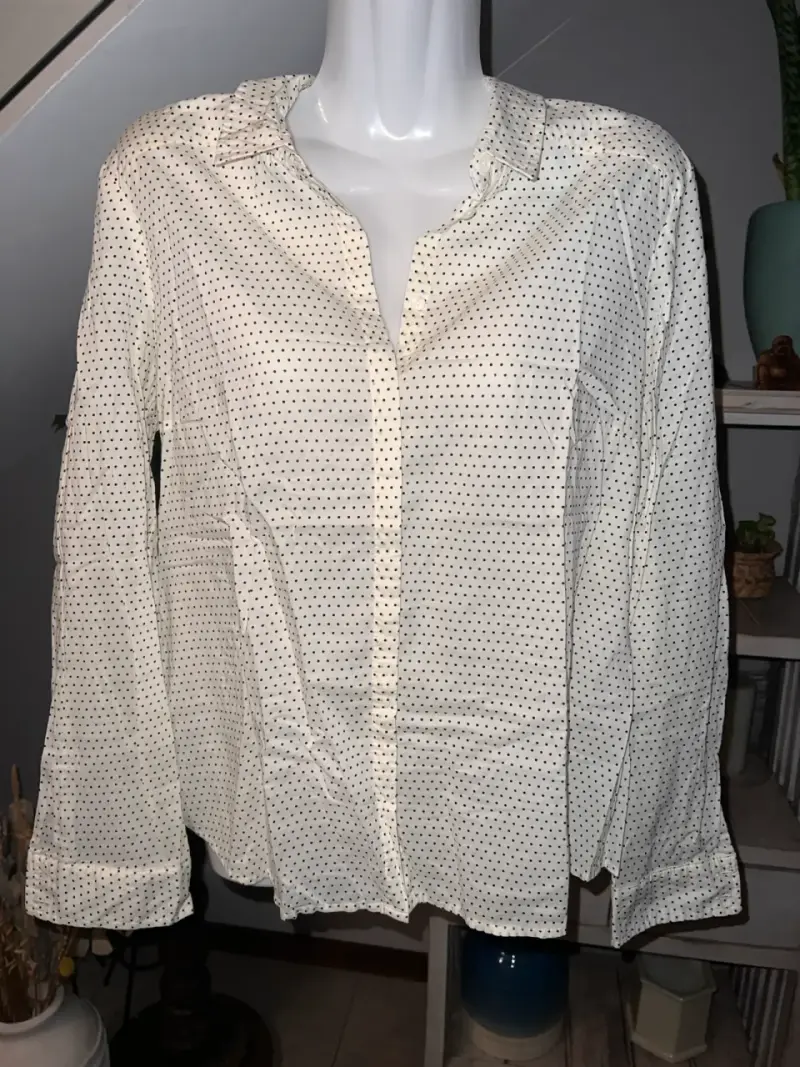 Blusa Esprit Blanca con Lunares Negros - 1
