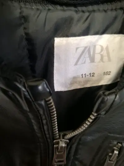 Chaqueta de cuero negra para niño hombre Zara - miniatura 2