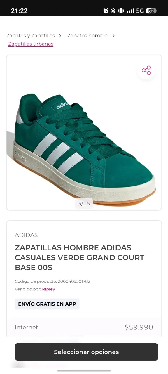 Zapatillas Adidas NUEVAS Grand Court Hombre T40 - 4