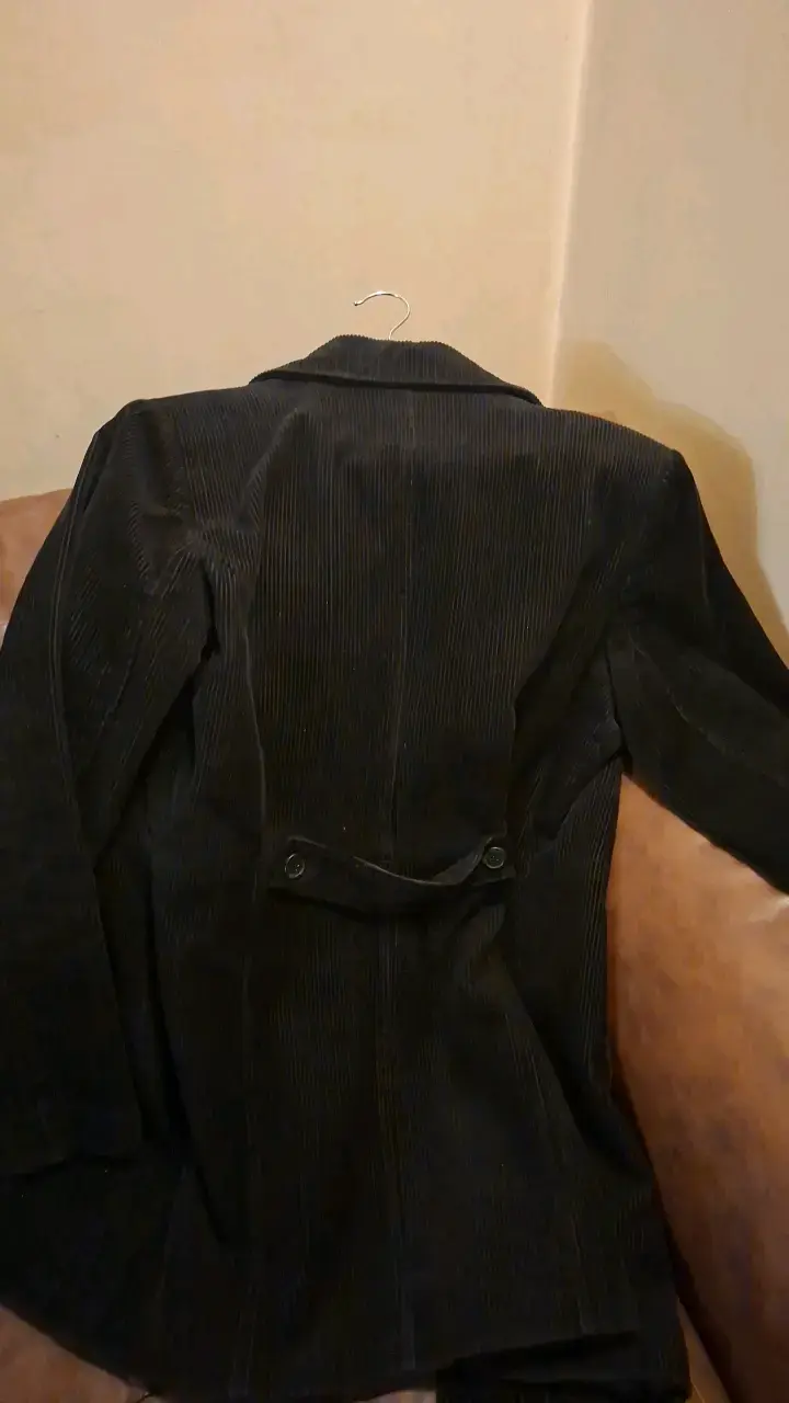 Abrigo de pana negro para hombre - 2