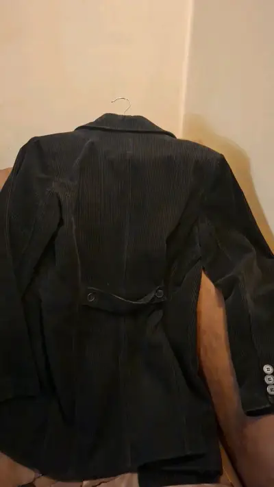 Abrigo de pana negro para hombre - miniatura 3