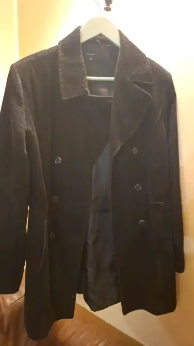 Abrigo de pana negro para hombre - miniatura 5