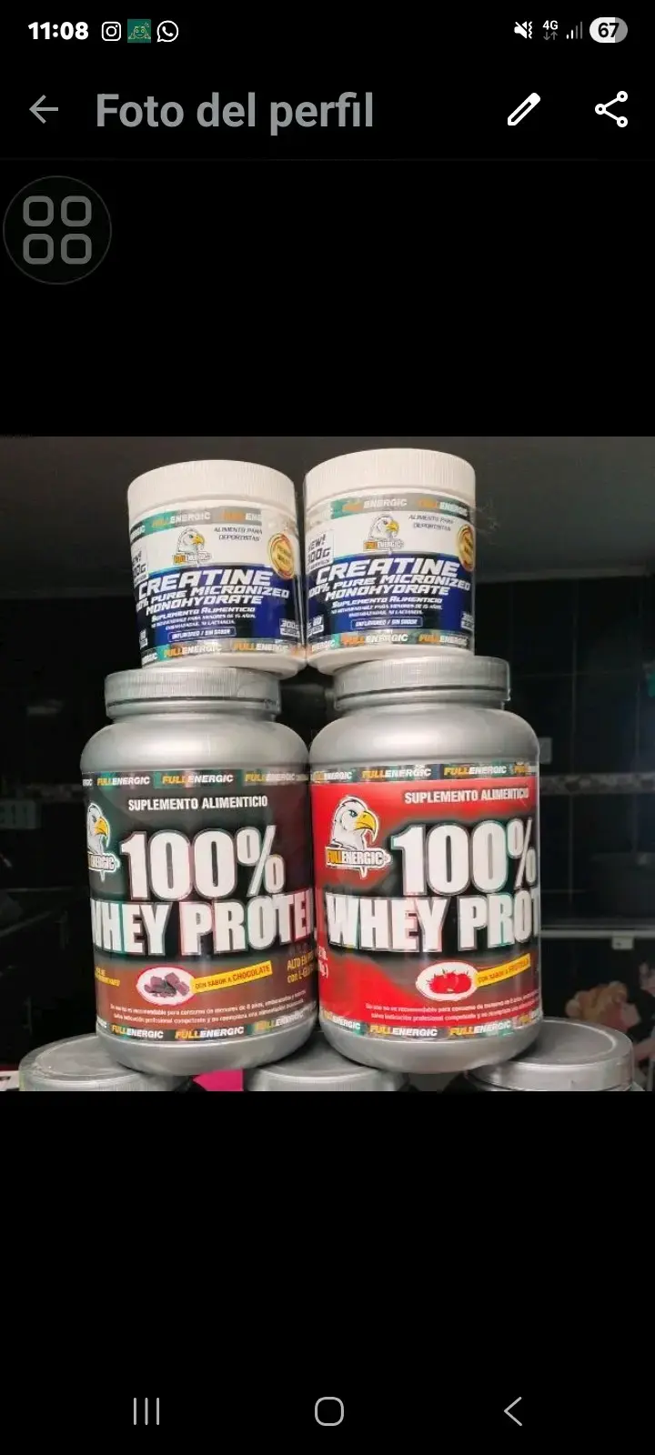 Suplemento Alimenticio Full Energic Creatina y Proteína