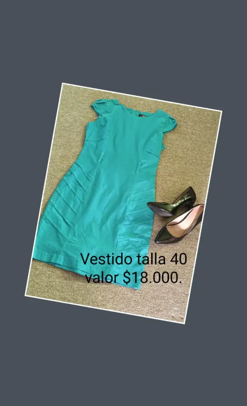Vestido verde talla 40 en buen estado - 1
