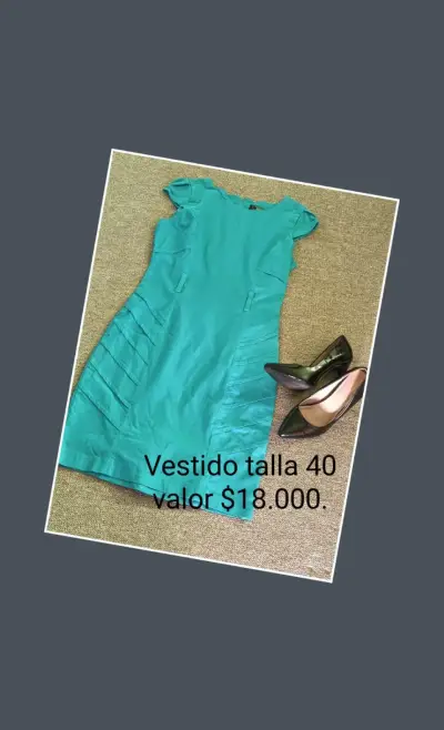 Vestido verde talla 40 en buen estado - miniatura 1