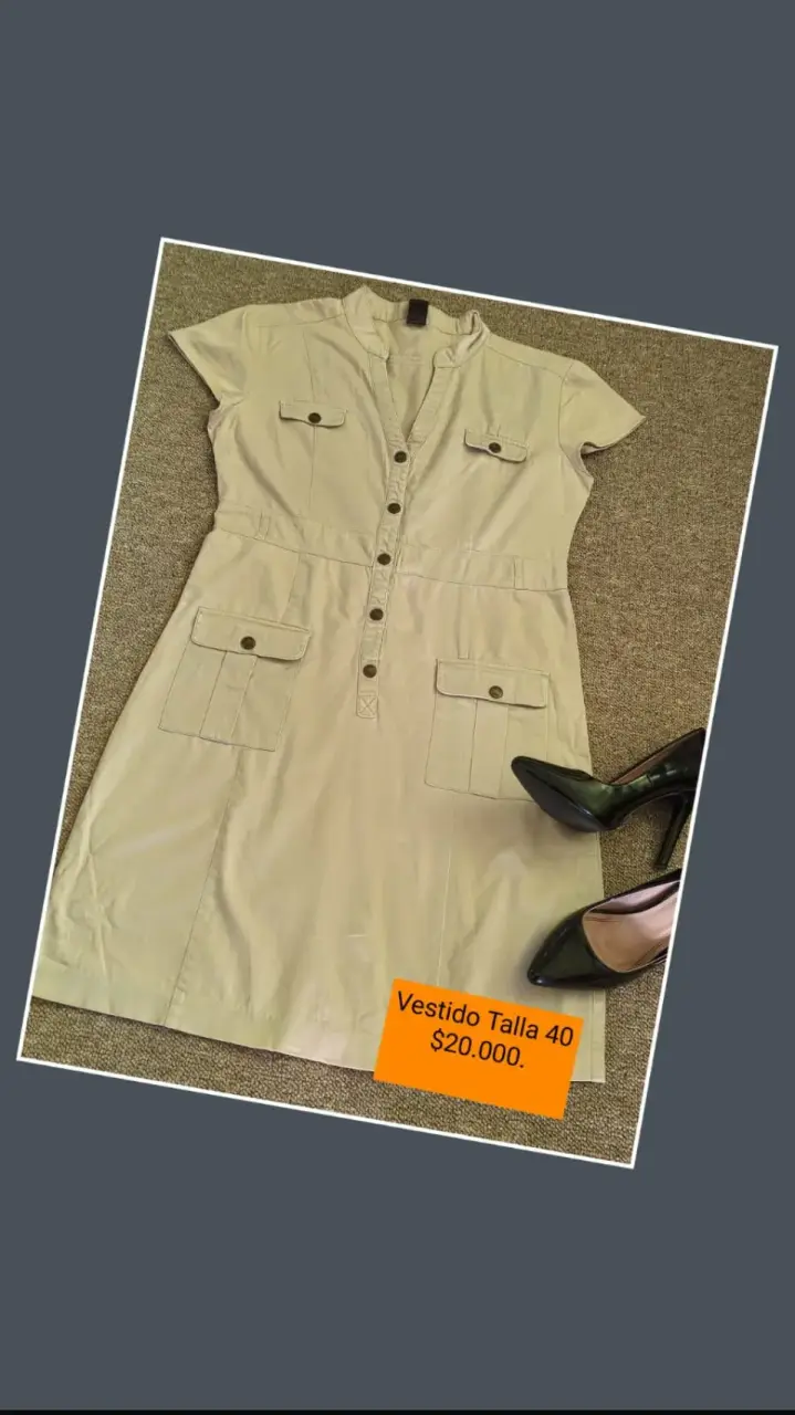 Vestido verde talla 40 en buen estado - 3