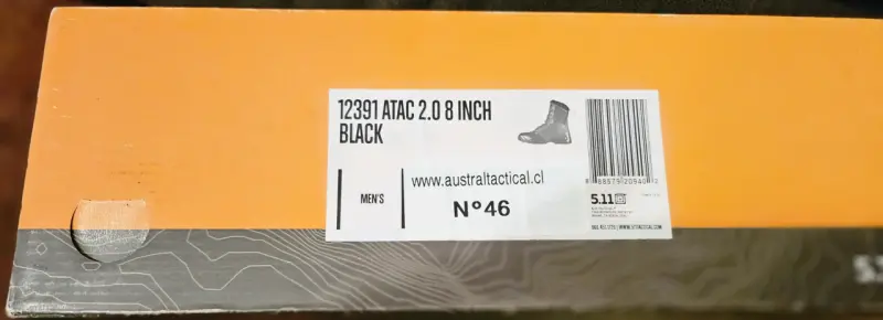 Botas tácticas negras 5.11 A.T.A.C. 8" - 5