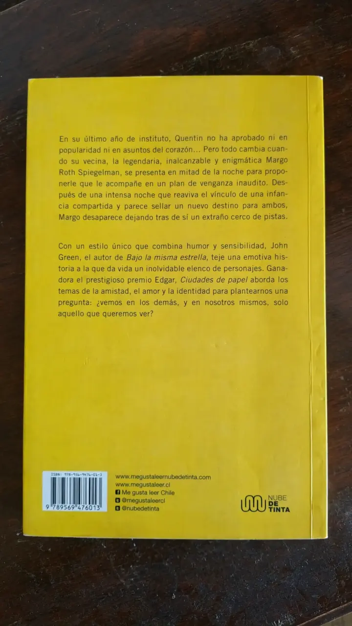 Libro Ciudades de Papel de John Green - 2