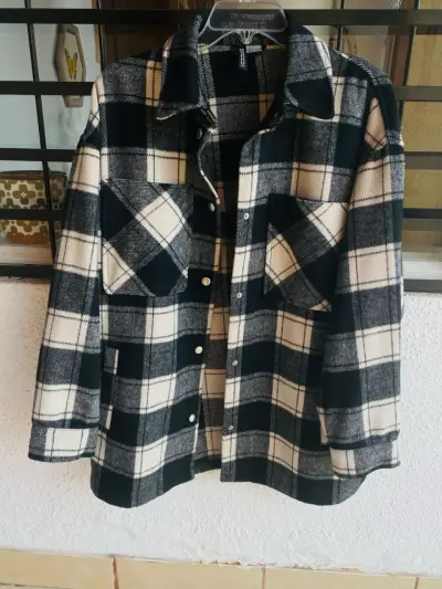 Chaqueta de franela a cuadros para hombre - miniatura 1