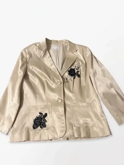 Blazer con bordado floral - miniatura 1