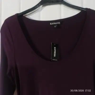 Vestido morado ajustado Express - miniatura 3