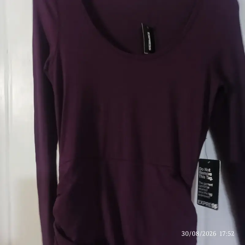 Vestido morado ajustado Express - 4