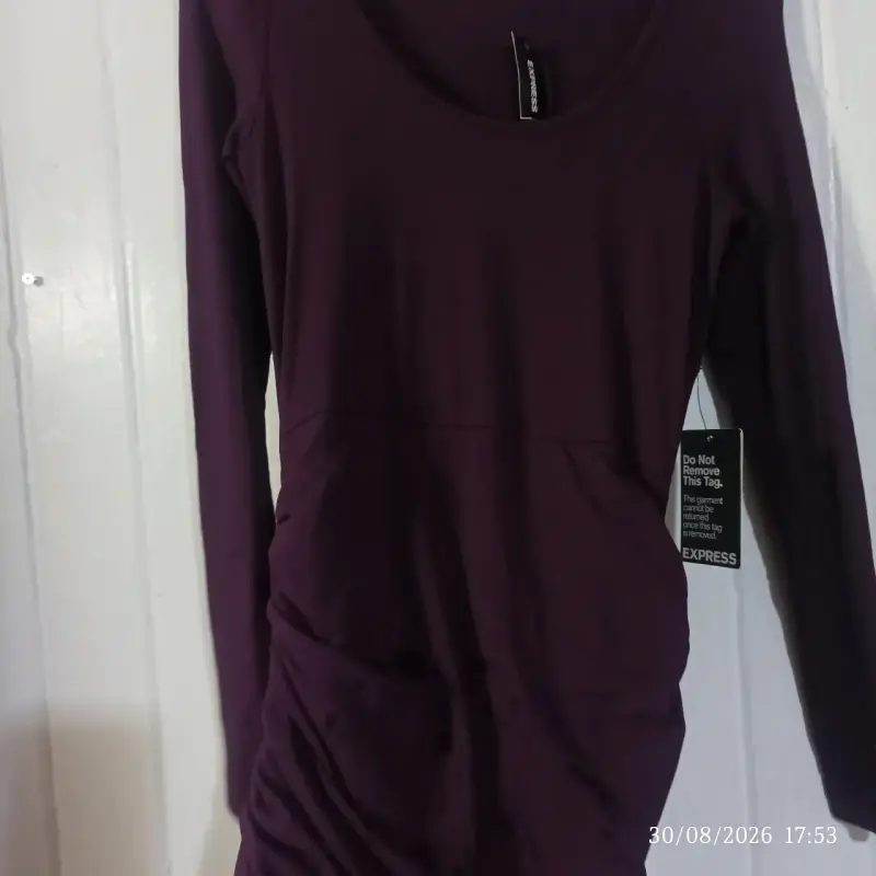 Vestido morado ajustado Express - 6