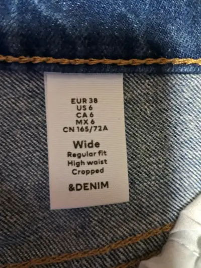 Jeans anchos de tiro alto azul - miniatura 2