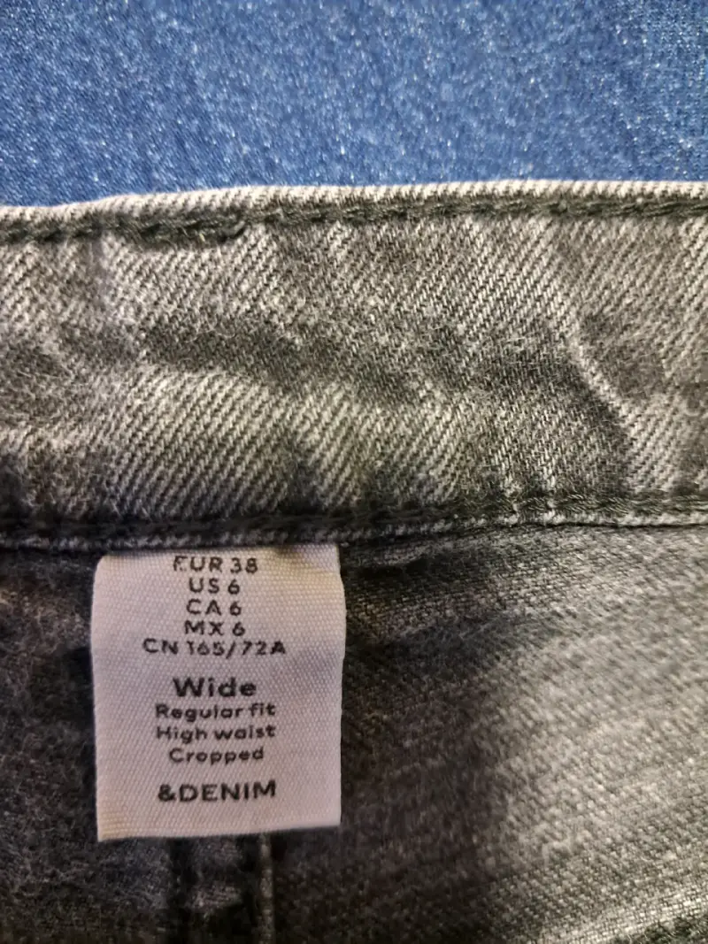 Jeans anchos gris oscuro de tiro alto - 2