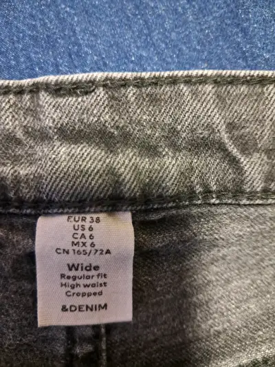 Jeans anchos gris oscuro de tiro alto - miniatura 2