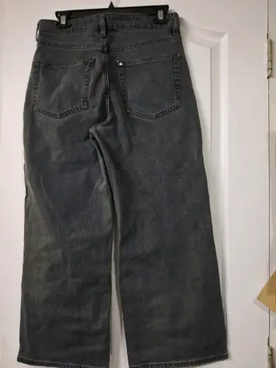 Jeans anchos gris oscuro de tiro alto - miniatura 3