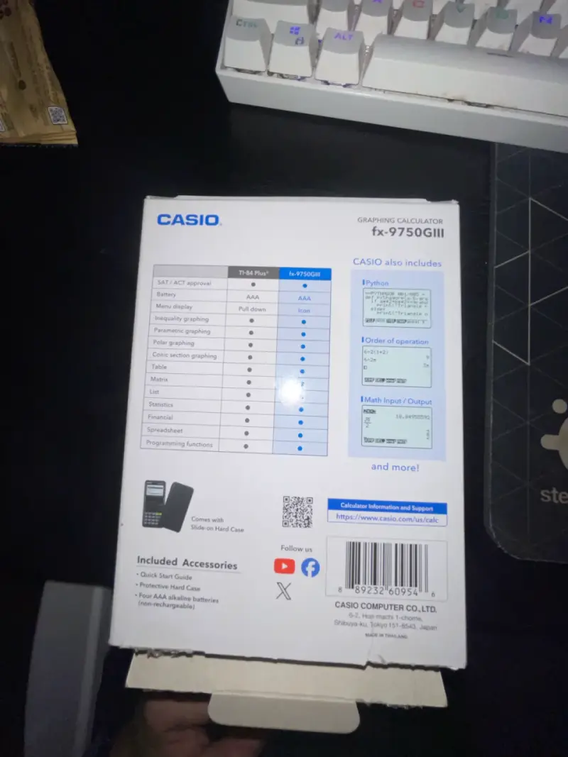 Calculadora Gráfica Casio fx-9750GIII con Python - 2