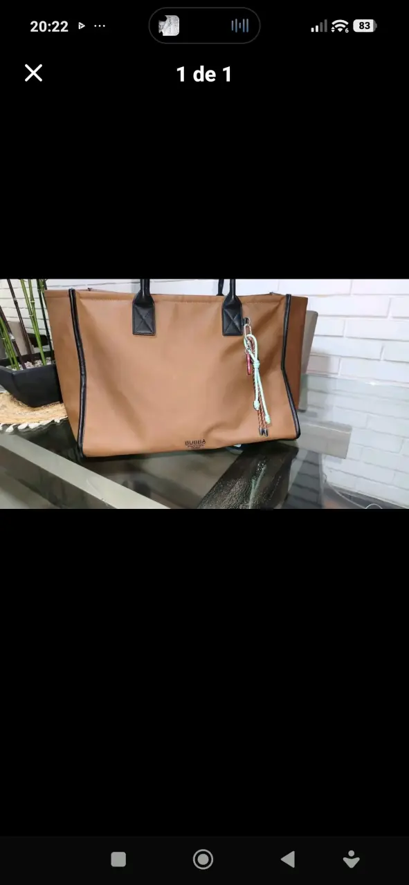 Bolso tote marrón con detalles negros Bubba