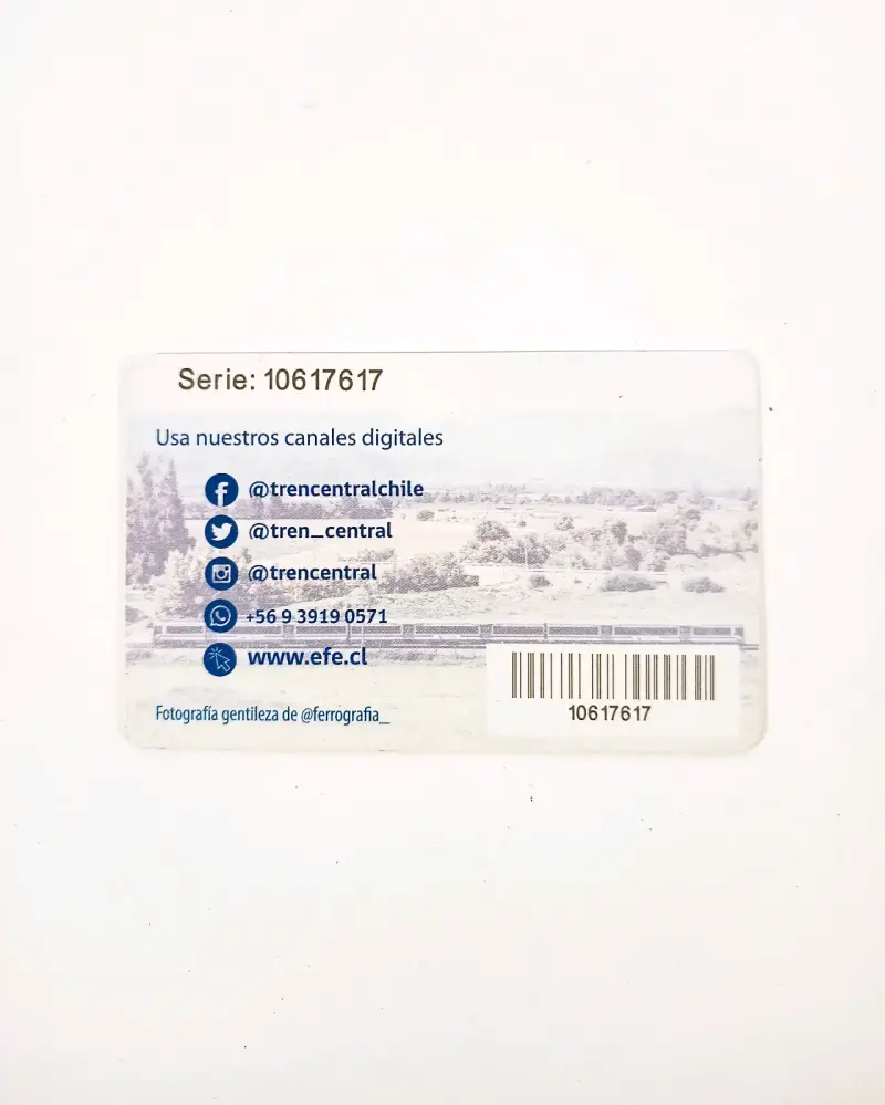 Tarjeta TrenCentral. - 2