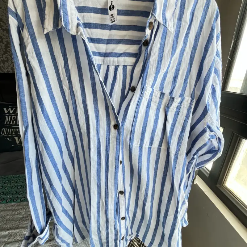 Camisa de rayas azules y blancas Everme - 2