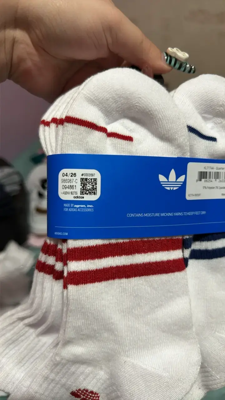 Pack de calcetines Adidas blancos con rayas - 3