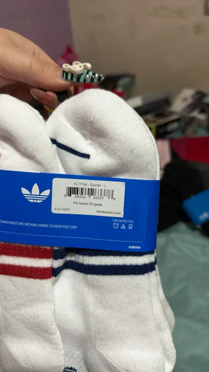 Pack de calcetines Adidas blancos con rayas - 4