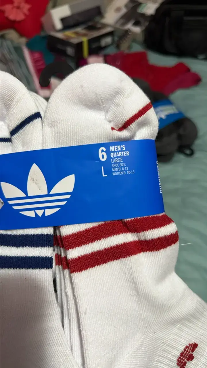 Pack de calcetines Adidas blancos con rayas - 5