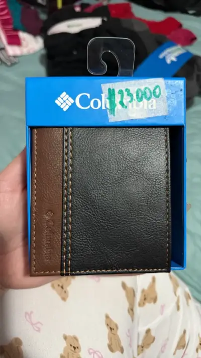 Billetera de cuero Columbia negra y café - miniatura 1