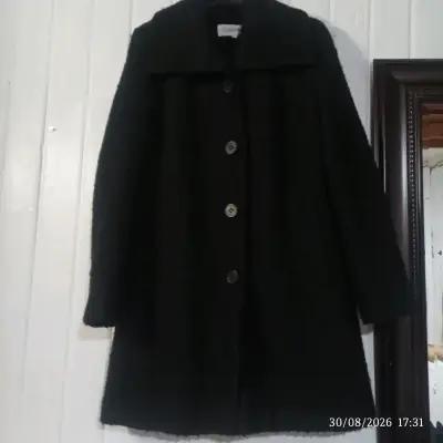 Abrigo negro Calvin Klein de lana - miniatura 1