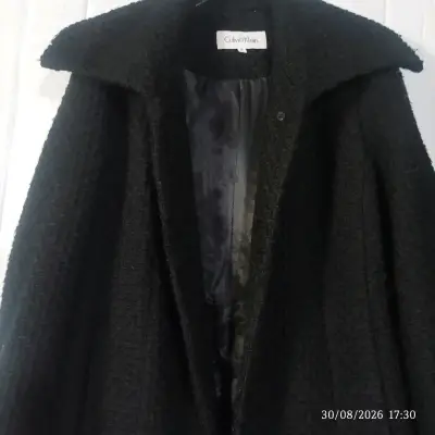 Abrigo negro Calvin Klein de lana - miniatura 2