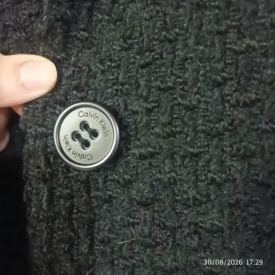 Abrigo negro Calvin Klein de lana - miniatura 3