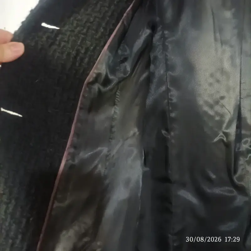 Abrigo negro Calvin Klein de lana - 6