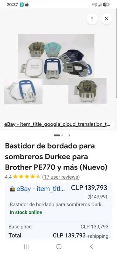 Bastidor para bordar gorras Brother - miniatura 4