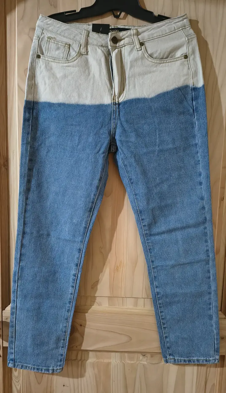 Jeans Menina bicolor azul y blanco - 2