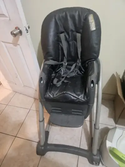 Silla de comer para bebé ajustable negra - miniatura 2