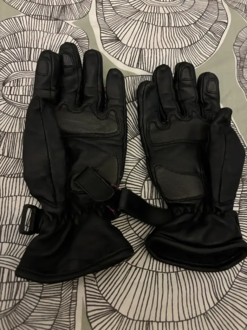 Guantes de moto negros con diseño rosa Armada - 2