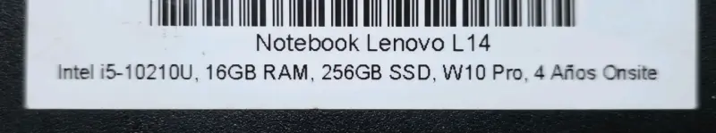 Notebook Lenovo L14 con Intel i5 y 16GB RAM - 1