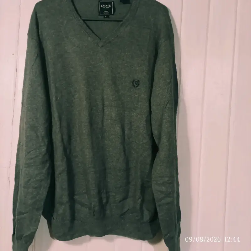 Suéter gris de algodón Chaps para hombre - 1