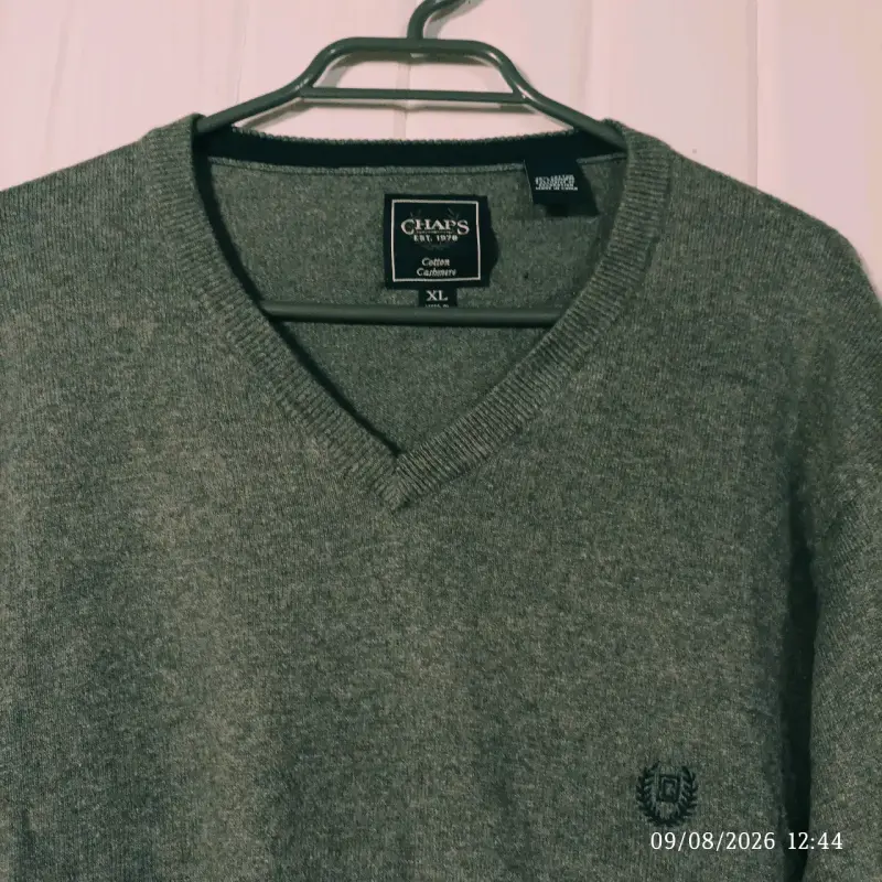 Suéter gris de algodón Chaps para hombre - 2