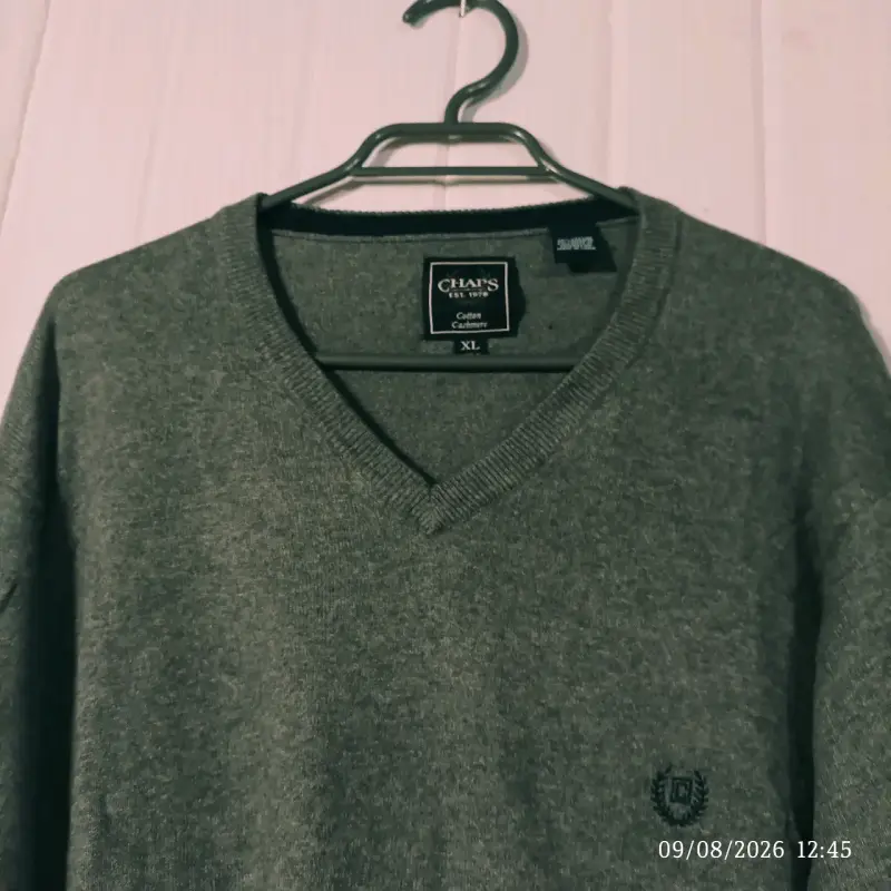 Suéter gris de algodón Chaps para hombre - 3